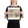 Seven hunting horns in three groupings - Wenceslaus Hollar - 1647 - Photo Paper Framed Poster Museum quality 7739001