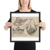 Seven hunting horns in three groupings - Wenceslaus Hollar - 1647 - Photo Paper Framed Poster Museum quality 7739001
