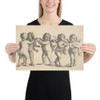Four cherubs and a small boy standing - Wenceslaus Hollar - 1646 - Paper Poster Museum quality 7738918