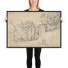 Italian Landscape - Anonymous, French, 19th century - 19th century - Photo Paper Framed Poster Museum quality 7746369