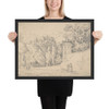 Italian Landscape - Anonymous, French, 19th century - 19th century - Photo Paper Framed Poster Museum quality 7746369