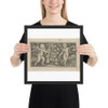 Two Genii with a Cat and a Rat - Nicolaes de Bruyn - 1594 - Photo Paper Framed Poster Museum quality 7747752