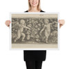 Two Genii with a Cat and a Rat - Nicolaes de Bruyn - 1594 - Photo Paper Framed Poster Museum quality 7747752