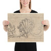 Design for a Frieze Decorated With a Palmette and Tendrils (recto); Two Designs for a Rosette (verso) - Giovanni Battista Foggini - 1652–1725 - Photo Paper Poster Museum quality 7741397