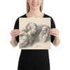 An Old Man and a Girl, after Hulsman - Wenceslaus Hollar - 1635 - Paper Poster Museum quality 7739331