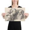 An Old Man and a Girl, after Hulsman - Wenceslaus Hollar - 1635 - Paper Poster Museum quality 7739331