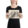 An Old Man and a Girl, after Hulsman - Wenceslaus Hollar - 1635 - Paper Poster Museum quality 7739331
