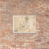 Winged Hippocamp supporting a Vase (recto); Figure Studies and Architectural Design (verso) - Anonymous, Italian, 16th to early 17th century - 16th–early 17th century - Matte Paper Framed Poster Museum quality 7746798