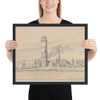 The Lighthouse of Travemünde Seen from the South - Martinus Rørbye - 1834 - Matte Paper Framed Poster Museum quality 7746996