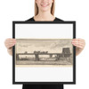 Strasbourg: The Kehl Bridge - Wenceslaus Hollar - 1665 - Photo Paper Framed Poster Museum quality 7740059
