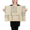 Gothick [Gothic] Chairs, in Chippendale Drawings, Vol. I - Thomas Chippendale - 1753 - Canvas Museum quality 7748071