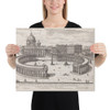 Veduta di Tutta la Basilica Vaticana (...) from: Il Nuovo Teatro delle Fabbriche, et Edificii, in Prospettiva di Rome Moderna (...) - Giovanni Battista Falda - 1665–69 - Canvas Museum quality 7704175