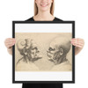 Two deformed heads facing each other - Wenceslaus Hollar - 1645 - Photo Paper Framed Poster Museum quality 7741467