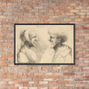 A deformed couple facing each other - Wenceslaus Hollar - 1645 - Matte Paper Framed Poster Museum quality 7741444