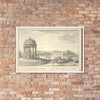 View of the Queen's Theatre from the Rotunda at Stowe, Buckinghamshire - Jacques Rigaud - ca. 1739 - Matte Paper Framed Poster Museum quality 7748717