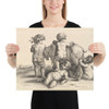 Four boys, a young satyr and a goat - Wenceslaus Hollar - 1647 - Paper Poster Museum quality 7741764