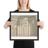 Design of a Perspective for a Stage Set with Courtyard and Triumphal Arch. - Ferdinando Galli Bibiena - 1657–1743 - Matte Paper Framed Poster Museum quality 7743804