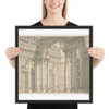 Design of a Perspective for a Stage Set with Courtyard and Triumphal Arch. - Ferdinando Galli Bibiena - 1657–1743 - Matte Paper Framed Poster Museum quality 7743804