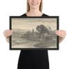 Landscape with Cottages and a Sheepcot - Anonymous, British, 19th century - 19th century - Photo Paper Framed Poster Museum quality 7747697