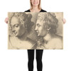 Heads of two young women - Wenceslaus Hollar - 1645 - Paper Poster Museum quality 7741474