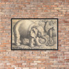Elephant and Camel - Wenceslaus Hollar - 17th century (?) - Photo Paper Framed Poster Museum quality 7744065