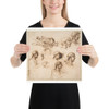Studies of a Man's Head in Profile, and of a Standing Male Figure - Salvator Rosa - Paper Poster Museum quality 7744890