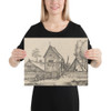 Large Walled Farm, plate 23 from Regiunculae et Villae Aliquot Ducatus Brabantiae - Claes Jansz. Visscher - ca. 1610 - Canvas Museum quality 7723562