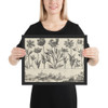 Horizontal Panel with a Row of Flowers Above a Frieze with Figures in a Landscape, from Livre Nouveau de Fleurs Tres-Util - Nicolas Cochin - 1645 - Matte Paper Framed Poster Museum quality 7725132