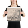 Landscape with Herdsmen, Sheep and Cows Around a Fountain - Pieter Bout - n.d. - Photo Paper Poster Museum quality 7740409