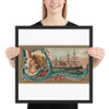 Steamship La Champagne, French Line, from the Ocean and River Steamers series (N83) for Duke brand cigarettes - W. Duke, Sons & Co. - 1887 - Photo Paper Framed Poster Museum quality 7737692