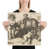 Four boys, a young satyr, and a goat (copy in reverse) - Wenceslaus Hollar - 17th century (?) - Photo Paper Poster Museum quality 7742009