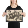 Four boys, a young satyr, and a goat (copy in reverse) - Wenceslaus Hollar - 17th century (?) - Matte Paper Framed Poster Museum quality 7741994