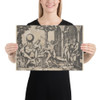 A man with two trumpets in the centre flanked by other figures including an old and a young man at right - Marcantonio Raimondi - ca. 1510–27 - Photo Paper Poster Museum quality 7742659