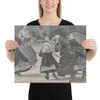 "Winter" – A Skating Scene (Harper's Weekly, Vol. XII) - Winslow Homer - January 25, 1868 - Canvas Museum quality 7723824