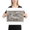 Venus Reclining on a Dolphin - Agostino Veneziano (Agostino dei Musi) - ca. 1516 - Photo Paper Poster Museum quality 7745105