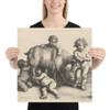 Four boys, a young satyr, and a goat - Wenceslaus Hollar - 1647 - Paper Poster Museum quality 7741989