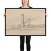 The Lighthouse of Travemünde Seen from the South - Martinus Rørbye - 1834 - Photo Paper Framed Poster Museum quality 7747057