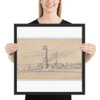 The Lighthouse of Travemünde Seen from the South - Martinus Rørbye - 1834 - Photo Paper Framed Poster Museum quality 7747057