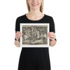 Hercules Fighting Against the Trojans from The Labors of Hercules - Sebald Beham - 1545 - Matte Paper Framed Poster Museum quality 7747185
