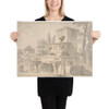 Venetian Capriccio: Landscape with a Farm Building, Sarcophagus, and Fountain (recto);  Monument (verso) - Giuseppe Bernardino Bison - n.d. - Photo Paper Poster Museum quality 7747884