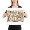 Horizontal Panel Design with Two Hybrid Creatures Interspersed between Acanthus Rinceaux - Anonymous, Italian, Venetian, 17th century - 17th century (first half) - Photo Paper Poster Museum quality 7723834