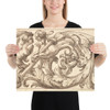 Horizontal Panel Design with Two Hybrid Creatures Interspersed between Acanthus Rinceaux - Anonymous, Italian, Venetian, 17th century - 17th century (first half) - Photo Paper Poster Museum quality 7723834