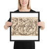 Horizontal Panel Design with Two Hybrid Creatures Interspersed between Acanthus Rinceaux - Anonymous, Italian, Venetian, 17th century - 17th century (first half) - Photo Paper Framed Poster Museum quality 7723863
