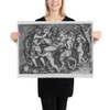 Bacchus Carried by Two Satyrs - Agostino Veneziano (Agostino dei Musi) - dated 1528 - Paper Poster Museum quality 7745085