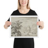 The Rock in the Middle of the River - Allart van Everdingen - Photo Paper Framed Poster Museum quality 7724456
