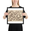 Horizontal Panel Design Filled with a Meandering Acanthus Rinceau and Two Fantastical Creatures. - Anonymous, Italian, Venetian, 17th century - 17th century (first half) - Matte Paper Framed Poster Museum quality 7705474