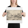 The Swan's Inn, plate 6 from Regiunculae et Villae Aliquot Ducatus Brabantiae - Claes Jansz. Visscher - ca. 1610 - Canvas Museum quality 7705285