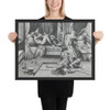 Venus and Mars Embracing as Vulcan Works at His Forge - Enea Vico - 1543 - Photo Paper Framed Poster Museum quality 7724176