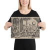 A man with two trumpets in the centre flanked by other figures including an old and a young man at left - Anonymous - ca. 1520–50 - Photo Paper Poster Museum quality 7742650