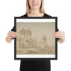 Fanciful Landscape (Landscape with Villa Building and Equestrian Monument) - Canaletto (Giovanni Antonio Canal) - 1697–1768 - Photo Paper Framed Poster Museum quality 7796810